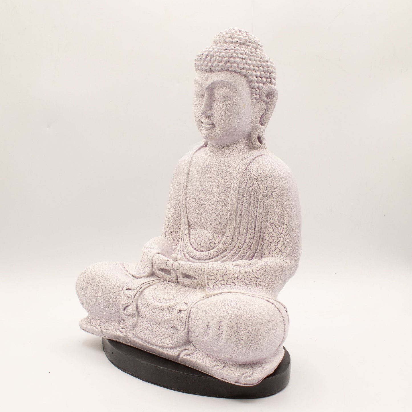 Meditation Buddha Lamp Lavender Crackle - Oval Stand - Luna Panther
