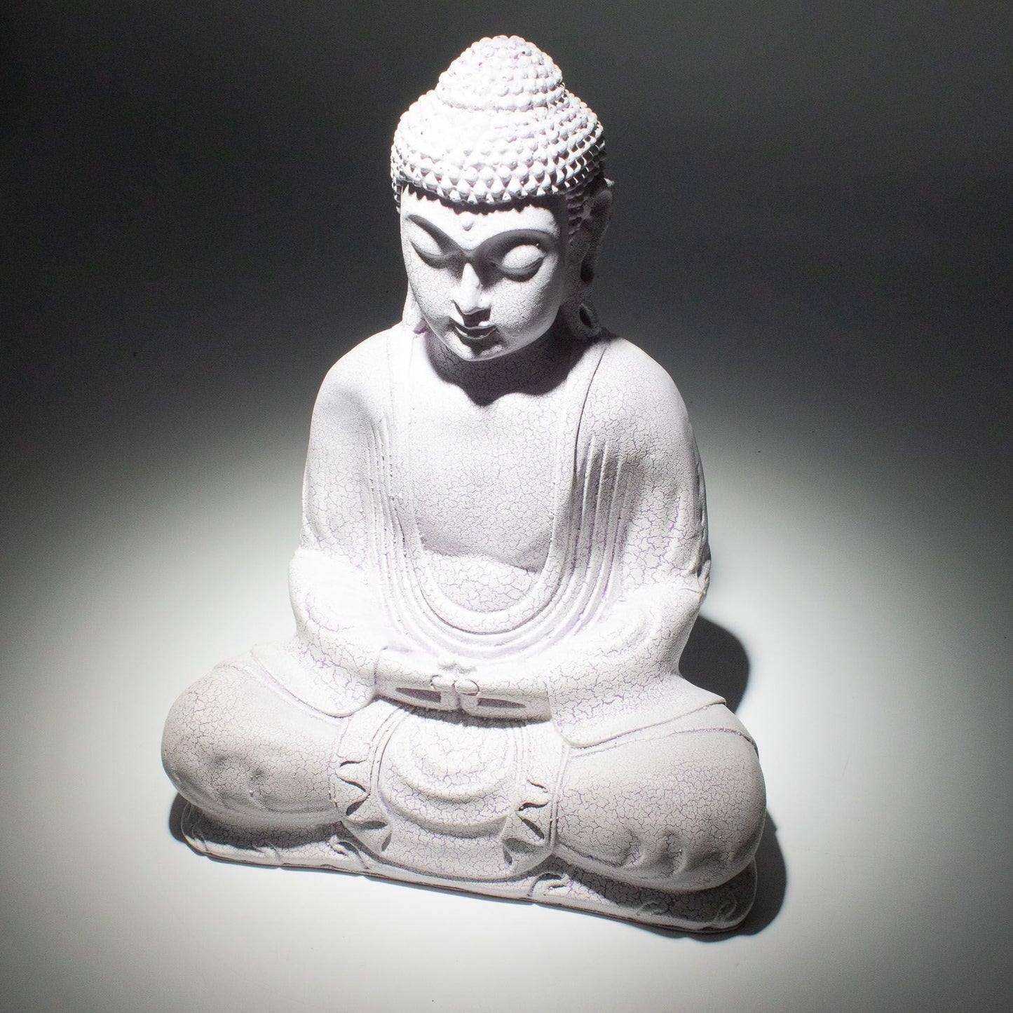 Meditation Buddha Lamp Lavender Crackle - Oval Stand - Luna Panther