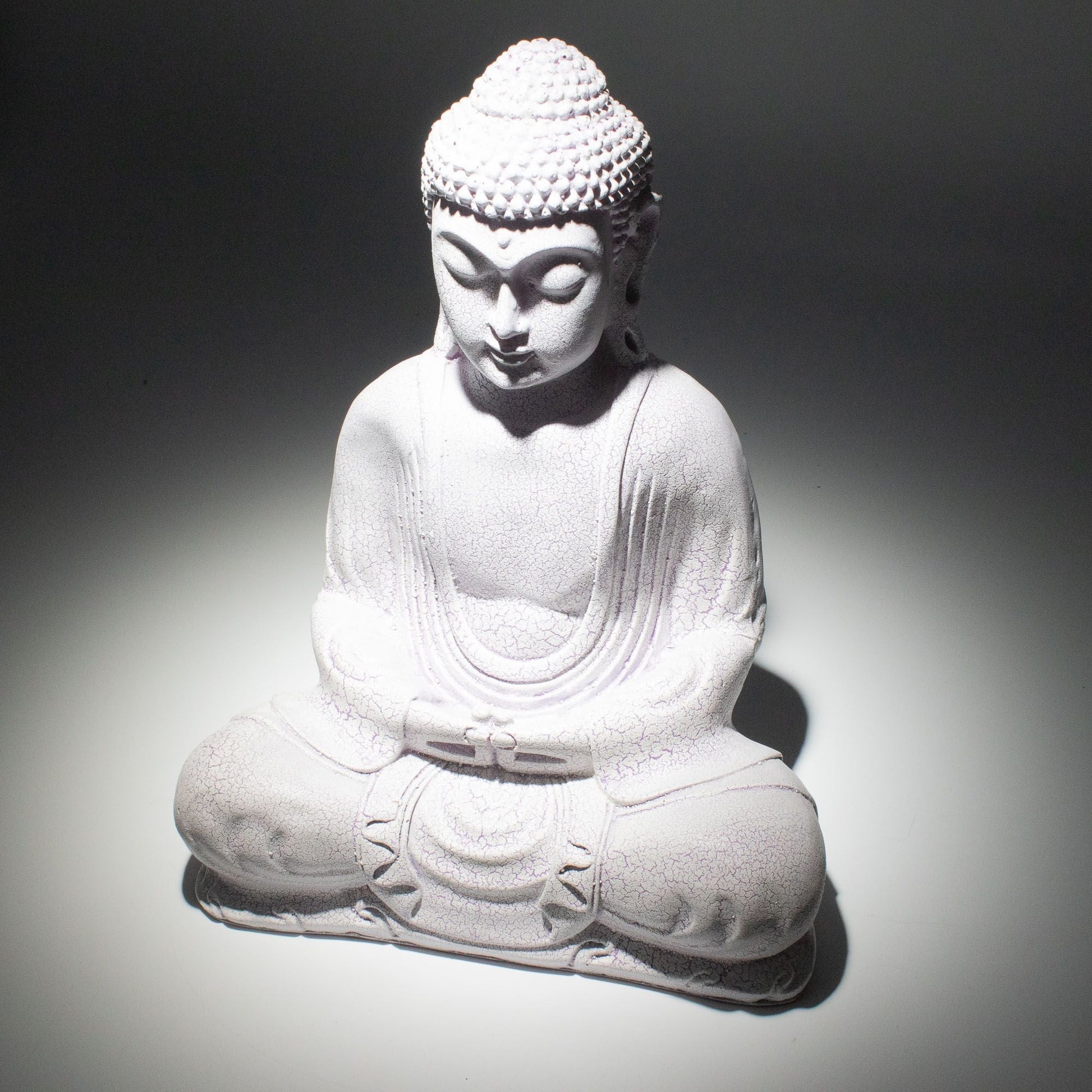 Meditation Buddha Lamp Lavender Crackle - Oval Stand - Luna Panther