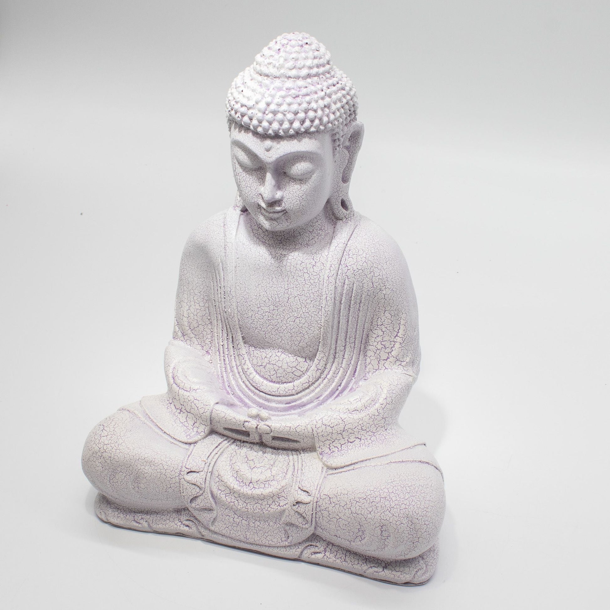 Meditation Buddha Lamp Lavender Crackle - Oval Stand - Luna Panther