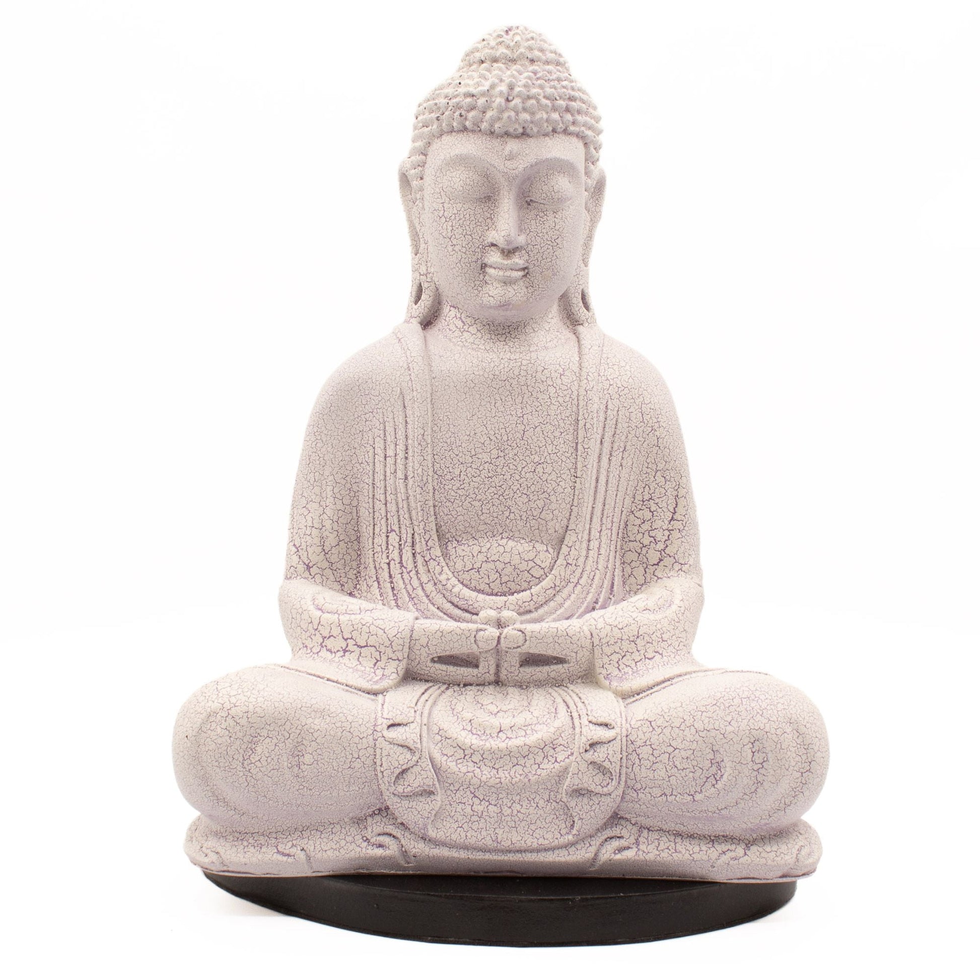 Meditation Buddha Lamp Lavender Crackle - Oval Stand - Luna Panther