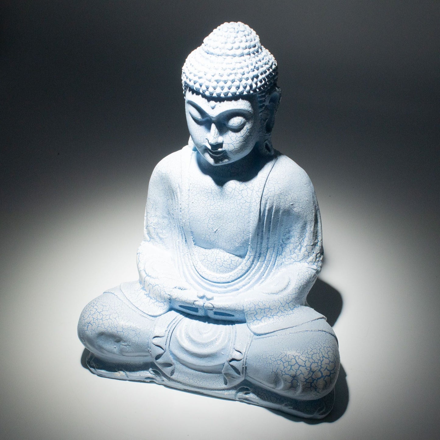 Meditation Buddha Lamp Sky Blue - Oval Stand - Luna Panther