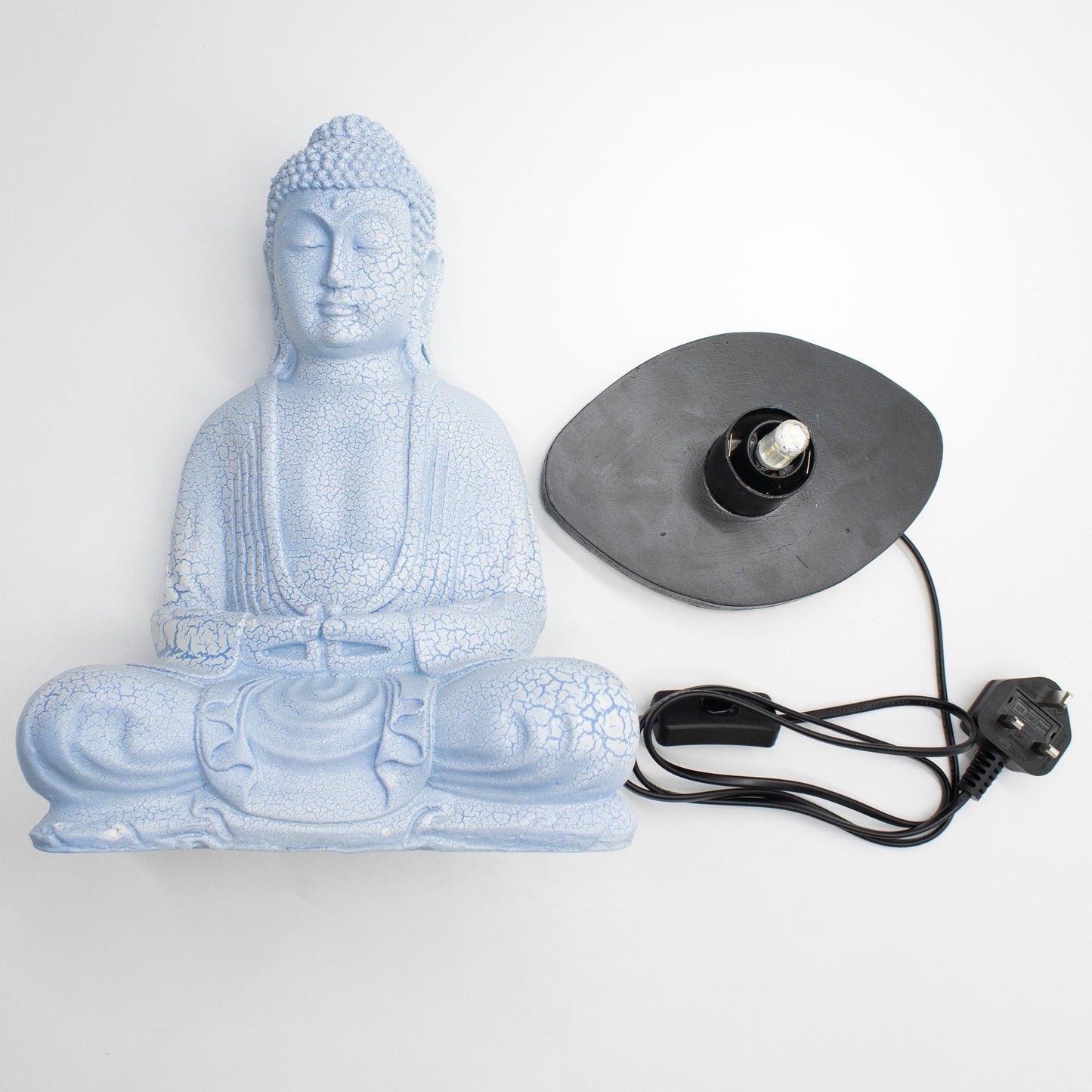 Meditation Buddha Lamp Sky Blue - Oval Stand - Luna Panther