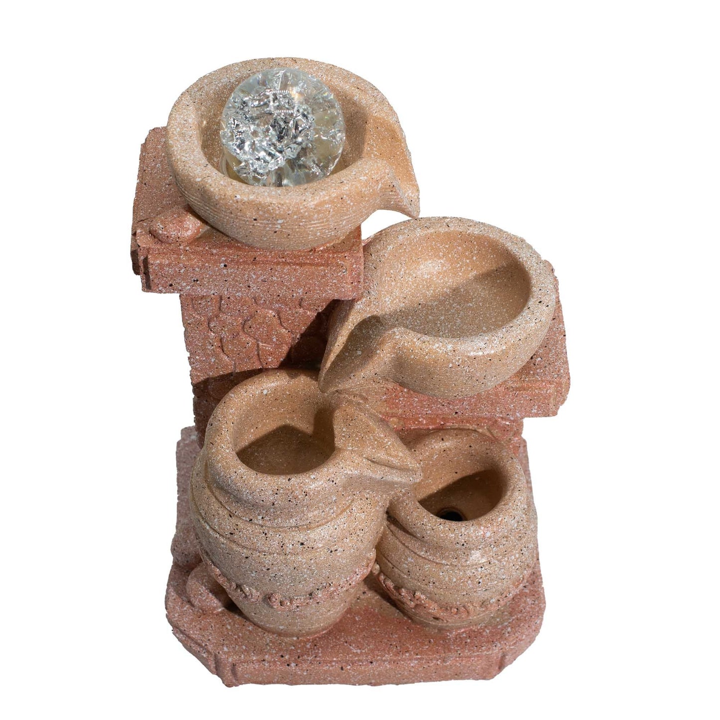 Mediterranean Cascading Pots Tabletop Water Feature - Luna Panther