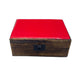 Medium Ceramic Glazed Wood Box - 15x10x6cm - Red - Luna Panther