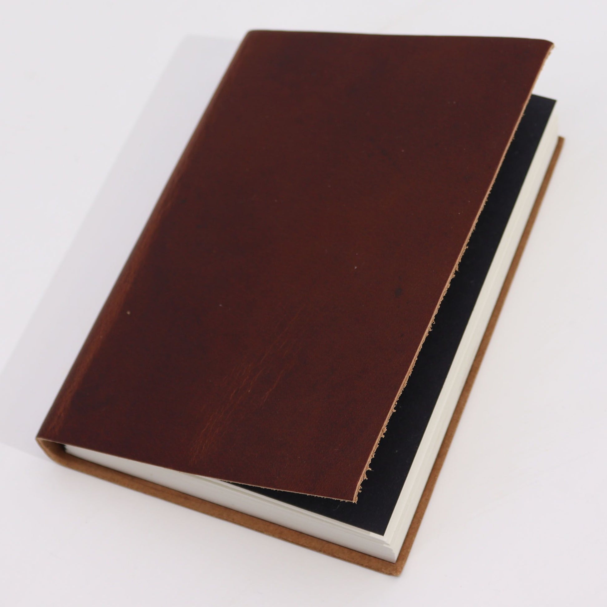 Medium Dark Tan Daily Note Book - 100 Lined Pages - 18x13cm - Luna Panther