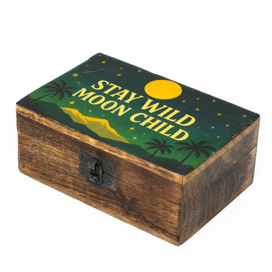 Medium Enamelled Box - Stay Wild Moon Child - Luna Panther alternate view