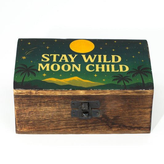 Medium Enamelled Box - Stay Wild Moon Child - Luna Panther