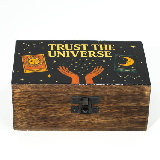 Medium Enamelled Box - Trust the Universe - Luna Panther