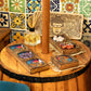 Medium Enamelled Mango Tray Set - Hamsa - Luna Panther