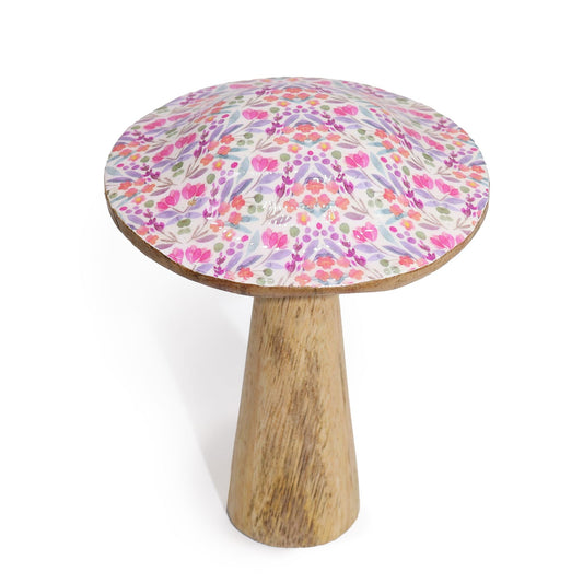 Medium Enamelled Mushroom - 15cm - Pretty Floral - Luna Panther