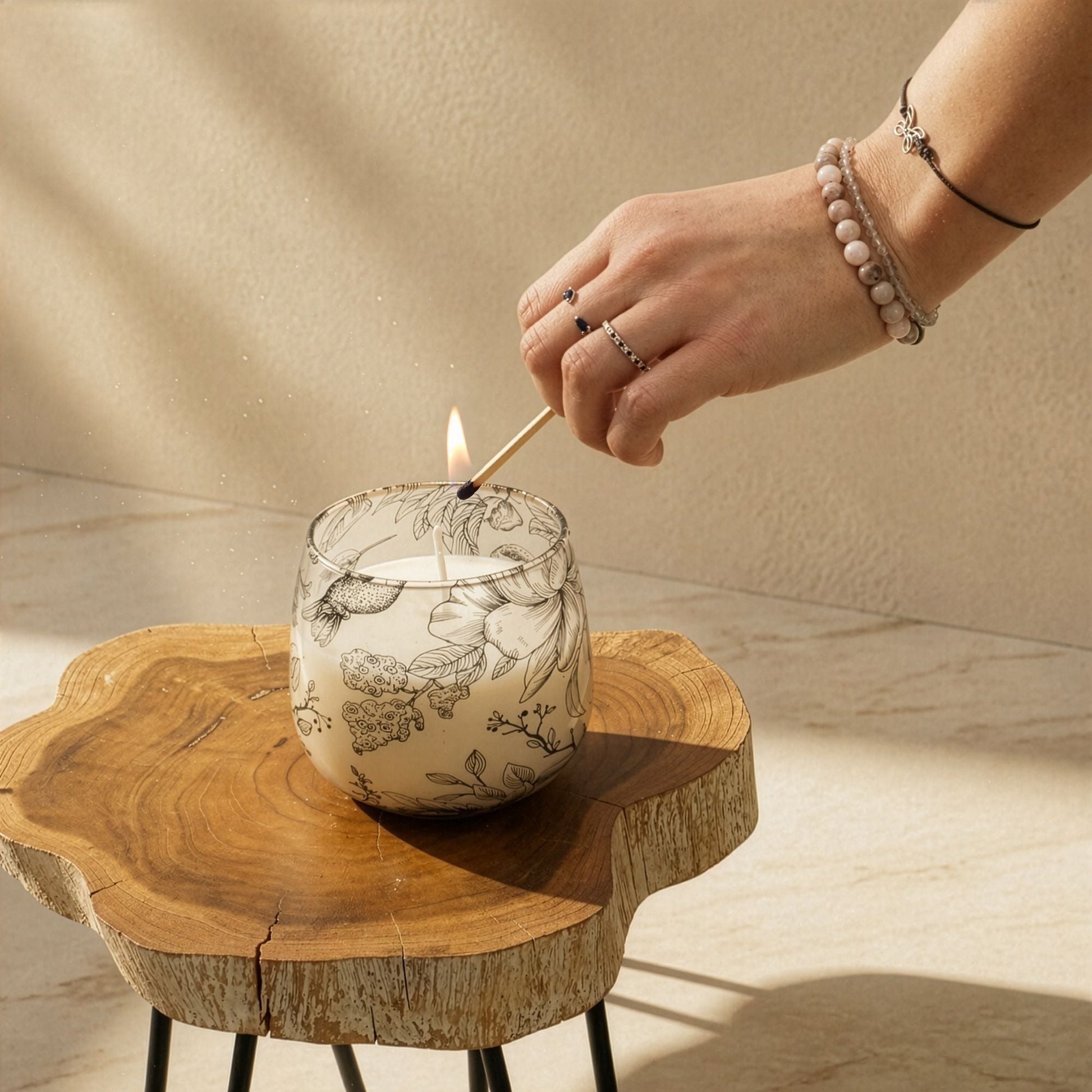 Medium Glass Jar Candles - Drawn by Flame - Luna Panther