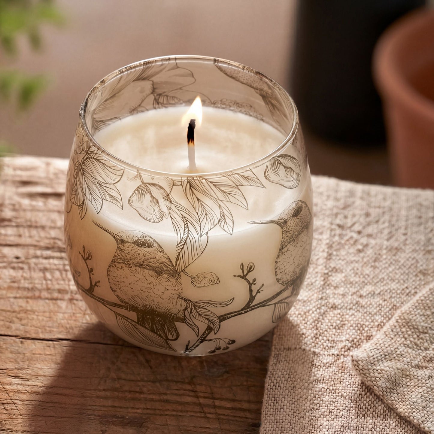 Medium Glass Jar Candles - Drawn by Flame - Luna Panther