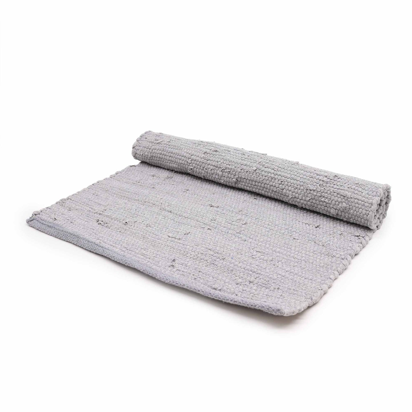 Medium Indian Handloom Cotton Rug - Grey - Luna Panther