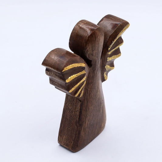 Medium Mango Wood Angel – Gold Decor - Luna Panther alternate view