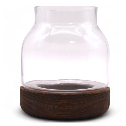 Medium Shaped Terrarium on Dark Tung Wood - Luna Panther alternate view
