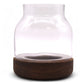 Medium Shaped Terrarium on Dark Tung Wood - Luna Panther