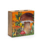 Medium Square Box 13.5x13.5x6cm - Mushroom Design Maroon - Luna Panther