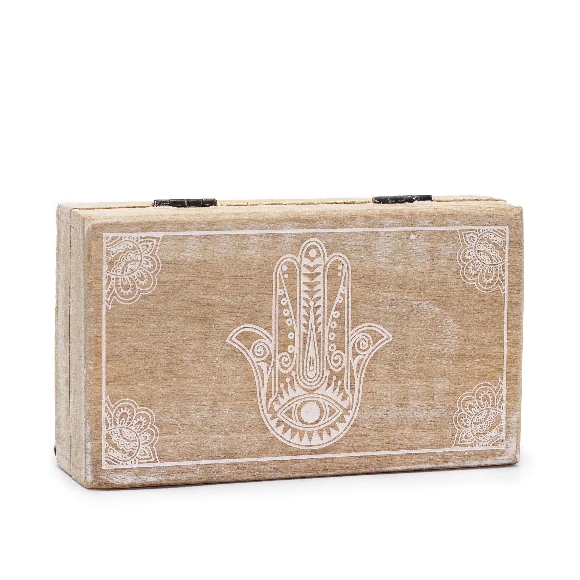 Medium Square Box 17x10x4.2cm - Hamsa Whitewash - Luna Panther