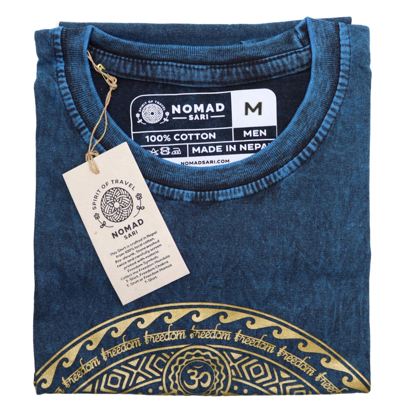Polished Medium Stone Washed T-Shirt - Chakra - Blue featuring natural patterning and unique variations - Luna Panther