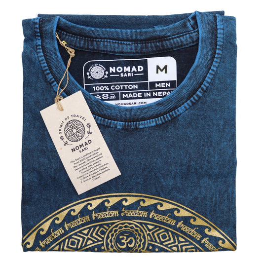 Polished Medium Stone Washed T-Shirt - Chakra - Blue featuring natural patterning and unique variations - Luna Panther