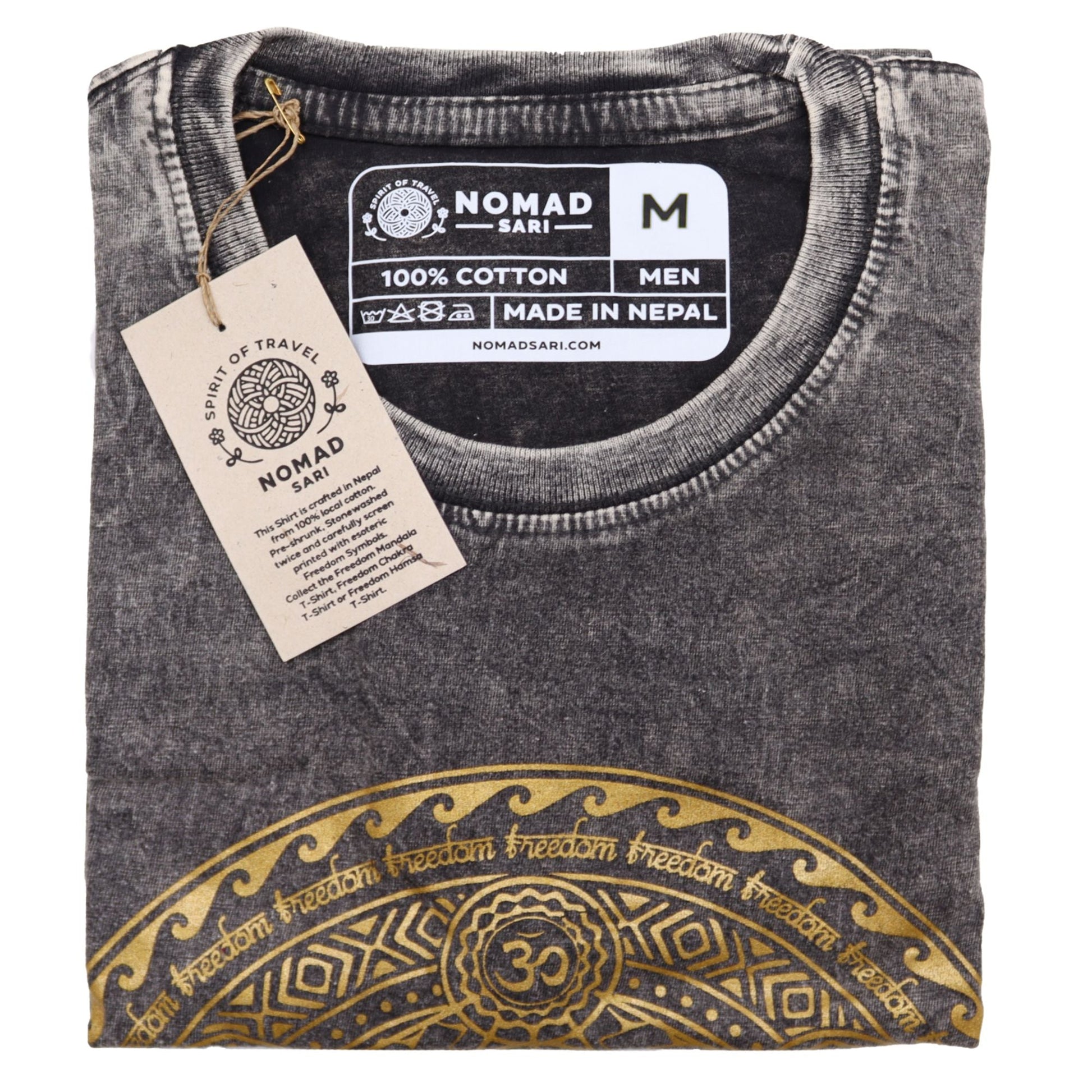 Polished Medium Stone Washed T-Shirt - Chakra - Dark Grey featuring natural patterning and unique variations - Luna Panther