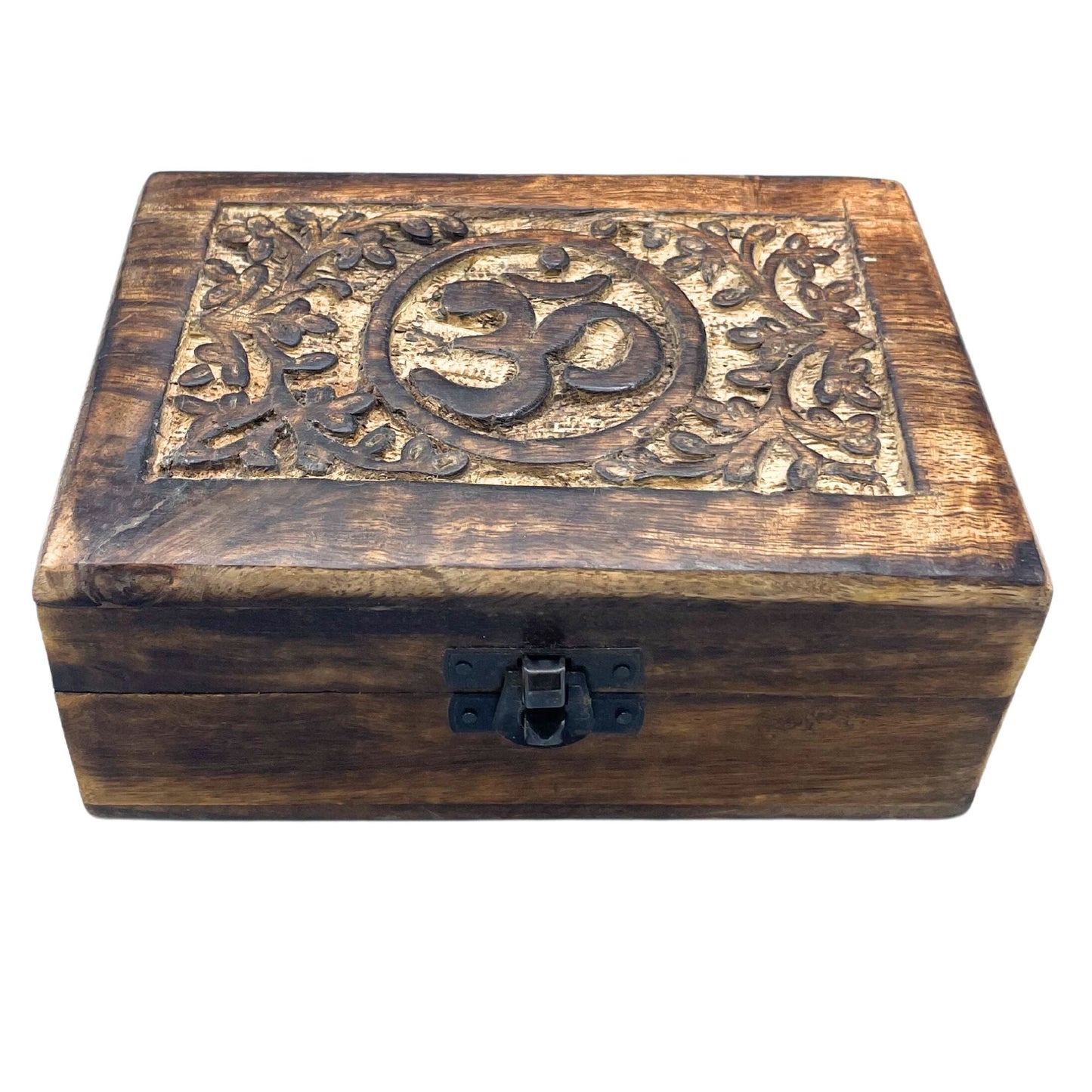 Medium Wooden Keepsake Box 15x10x6cm - Om - Luna Panther