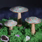 Medium Wooden Mushroom - Mediterranean Tile Pattern - Luna Panther
