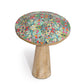 Medium Wooden Mushroom - Mediterranean Tile Pattern - Luna Panther