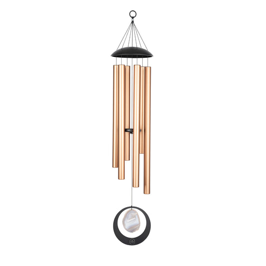 Polished MEINL Sonic Energy Grey Agate Meditation Chime, 50" / 128 cm, 432 Hz, A Major, Bronze featuring banded patterns - Luna Panther