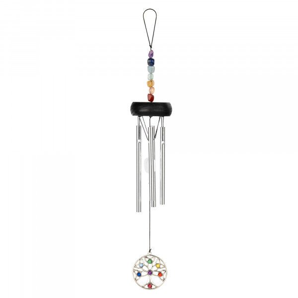 Polished Luna Panther MEINL Sonic Energy Mini Tree of Life Chakra Chime 12"/30 cm - Silver featuring natural patterning - Luna Panther