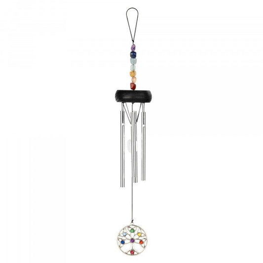 Polished Luna Panther MEINL Sonic Energy Mini Tree of Life Chakra Chime 12"/30 cm - Silver featuring natural patterning - Luna Panther
