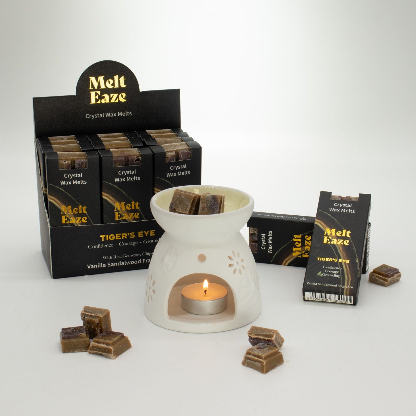 MeltEaze Wax Melts 50g - Tigereye Strength - Vanilla Sandalwood - Luna Panther