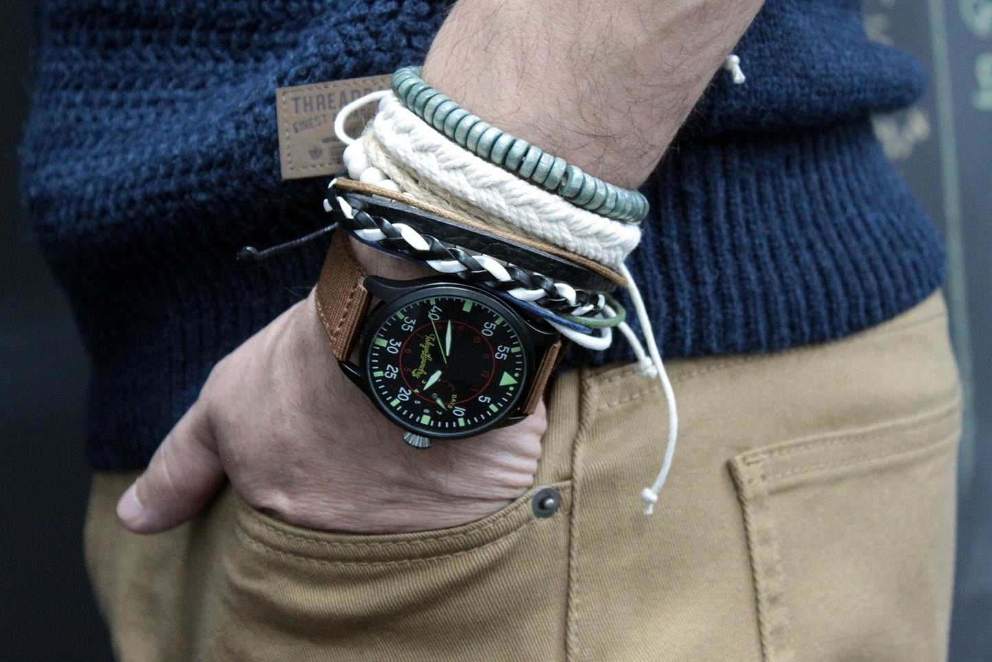 Mens Bracelet Sets - Metal & Leather (asst) - Luna Panther