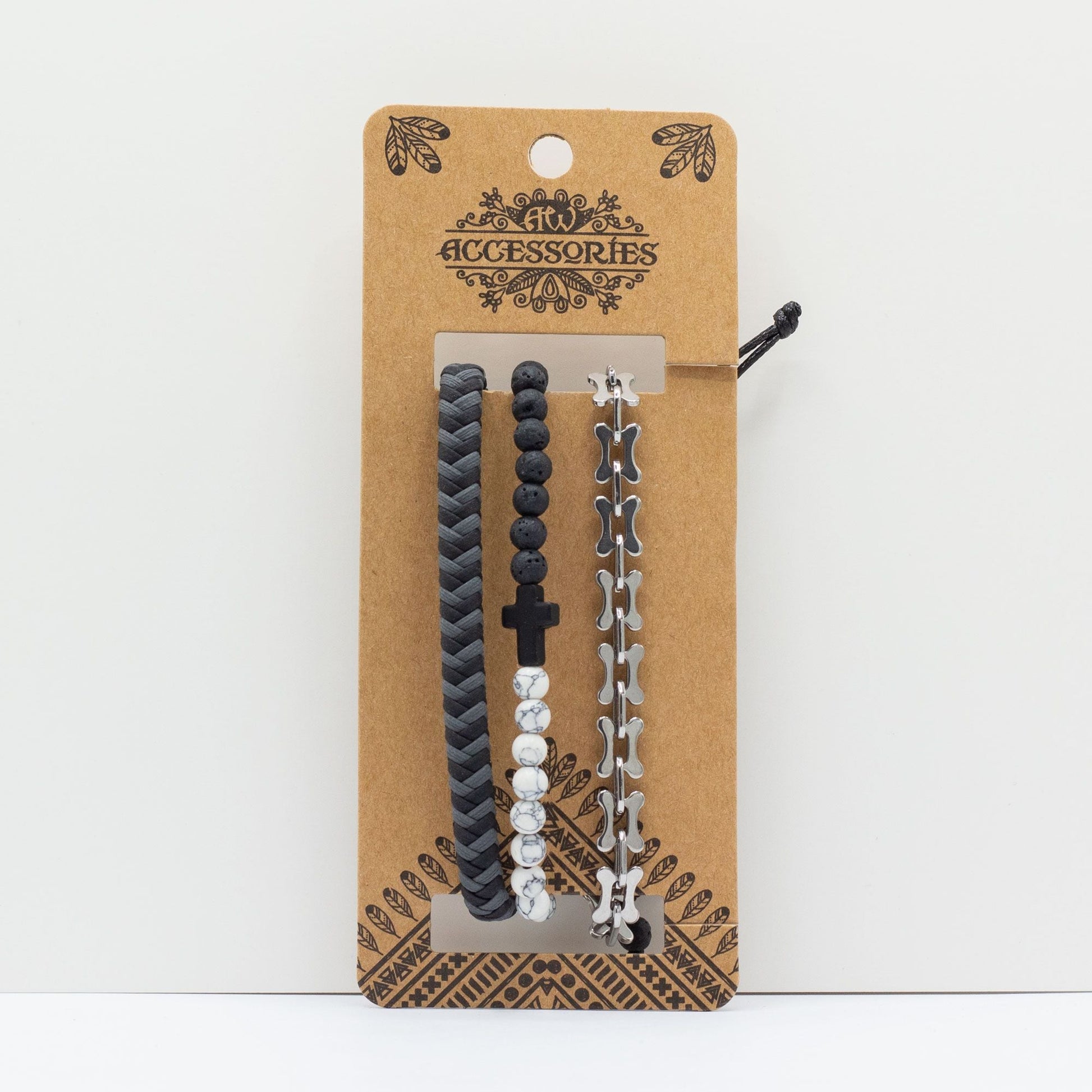 Mens Premium Bracelet Sets - City Slicker Blacks (asst) - Luna Panther