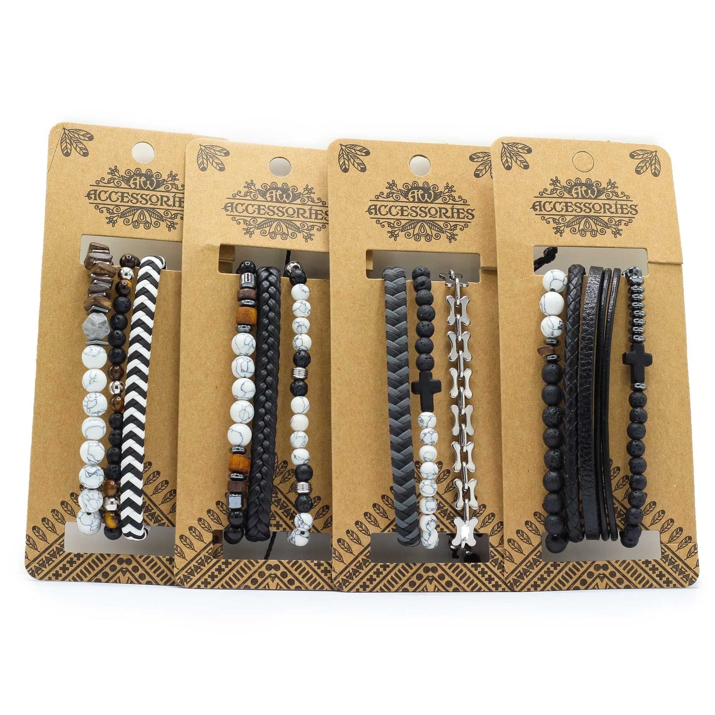 Mens Premium Bracelet Sets - City Slicker Blacks (asst) - Luna Panther