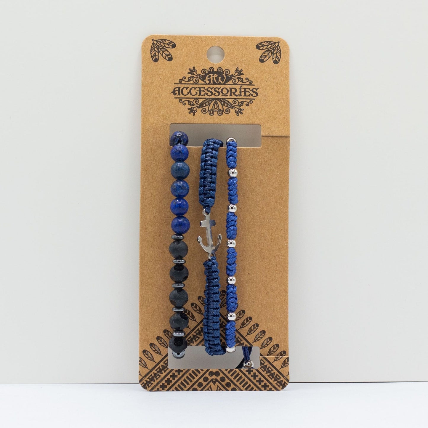Mens Premium Bracelet Sets - Medium Set Blues (asst) - Luna Panther