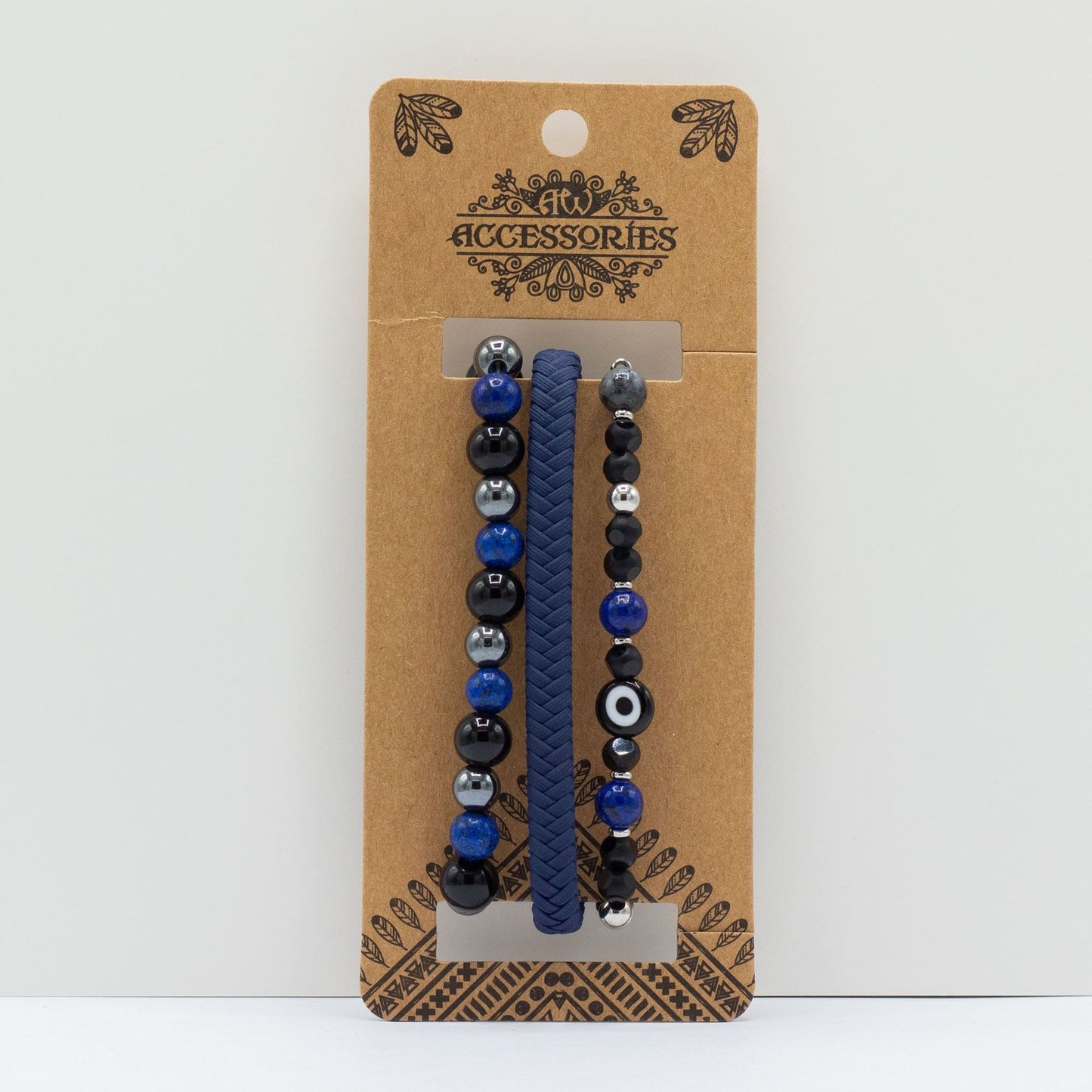 Mens Premium Bracelet Sets - Medium Set Blues (asst) - Luna Panther