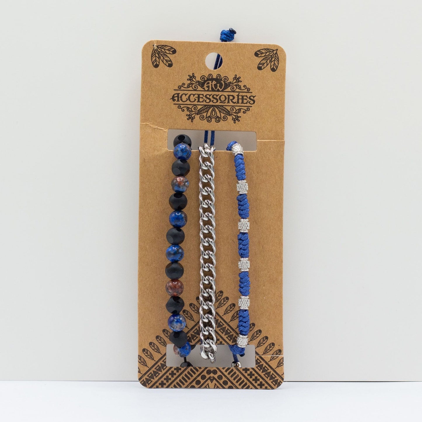 Mens Premium Bracelet Sets - Medium Set Blues (asst) - Luna Panther