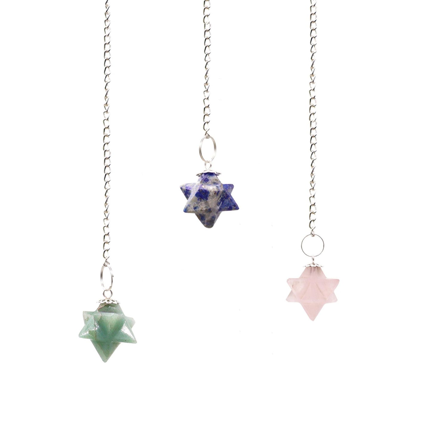 Polished Merkaba (star) Pendulums - (asst) featuring natural patterning and unique variations - Luna Panther