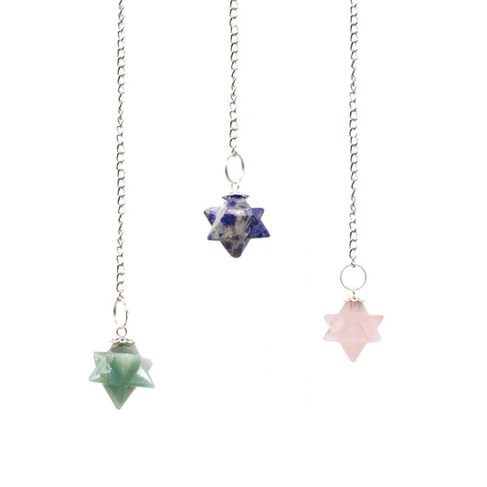 Polished Merkaba (star) Pendulums - (asst) featuring natural patterning and unique variations - Luna Panther