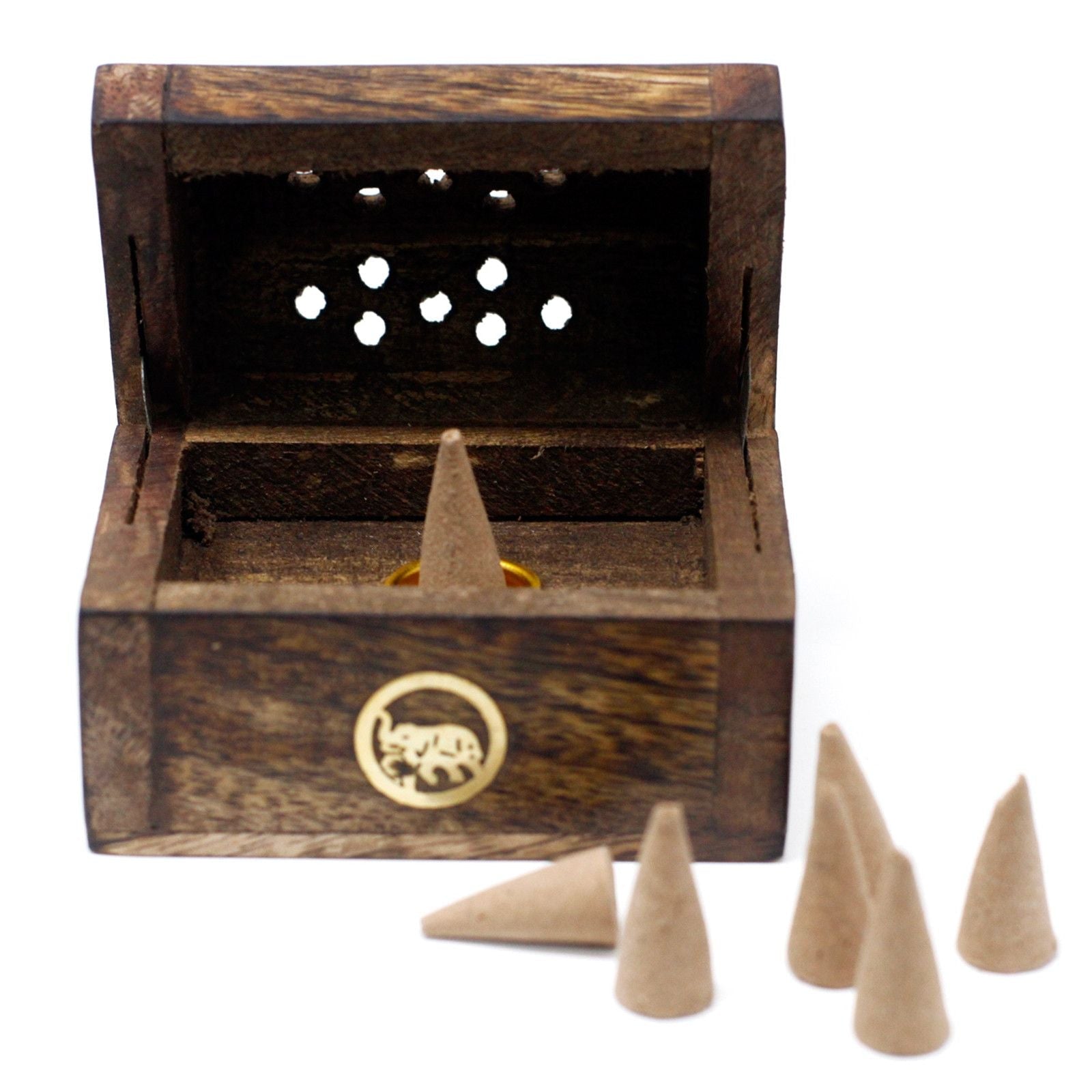 Mini Incense Cone Smoke Box - Mango Wood - Luna Panther