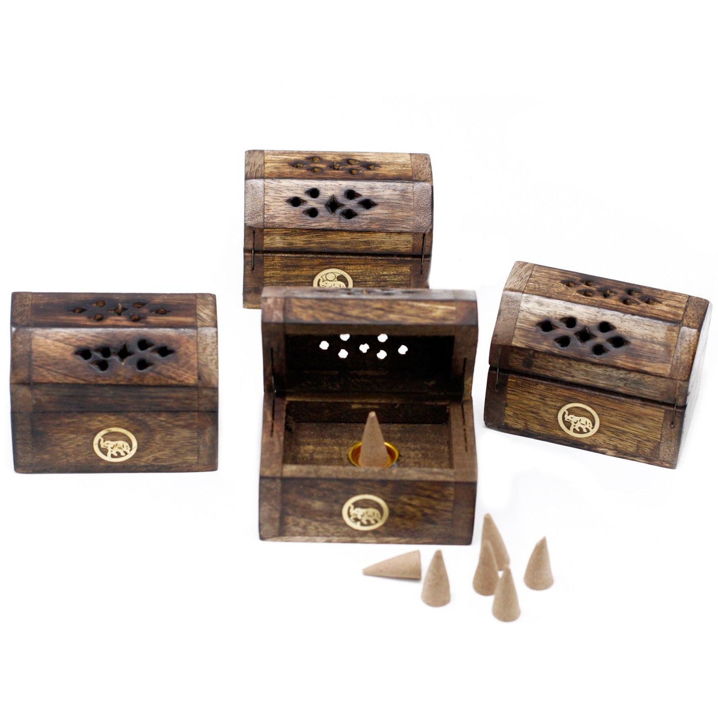 Mini Incense Cone Smoke Box - Mango Wood - Luna Panther