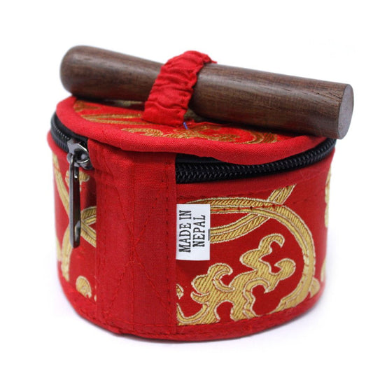 Polished Mini Singing Bowl Gift Set - Red featuring natural patterning and unique variations - Luna Panther