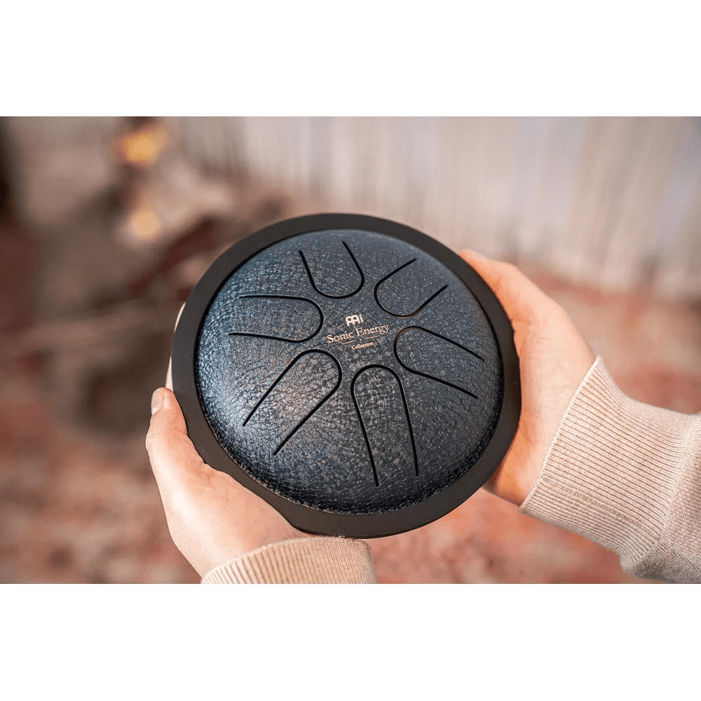 Polished Mini Steel Tongue Drums 6 Tongue Drum A Major Navy Blue Mstd2Nb featuring natural patterning and unique variations - Luna Panther