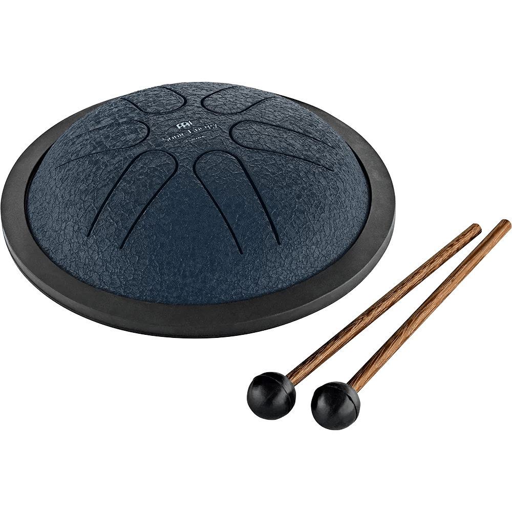 Polished Luna Panther Mini Steel Tongue Drums 6" Tongue Drum, A Major, Navy Blue - MSTD2NB featuring natural patterning - Luna Panther