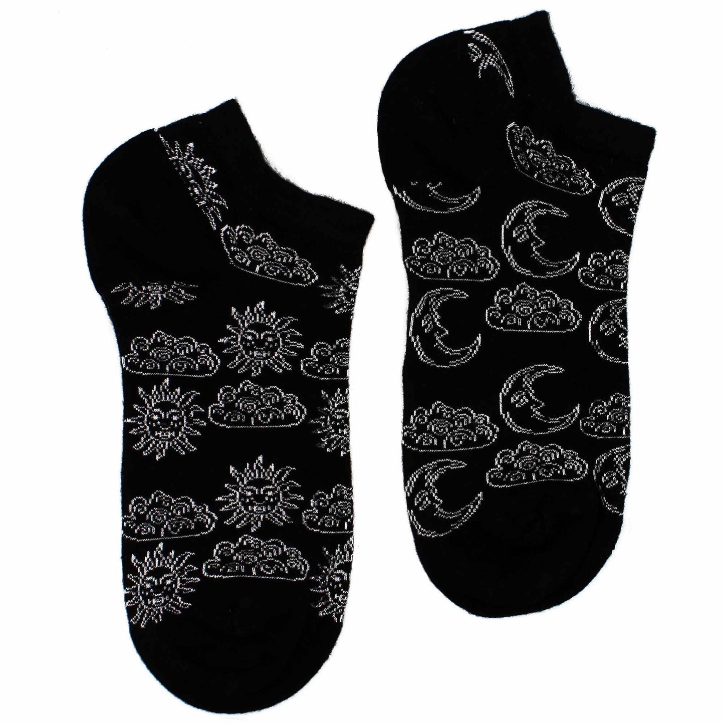 Polished M/L Hop Hare Bamboo Socks Low (7.5-11.5) - Day and Night featuring natural patterning and unique variations - Luna Panther