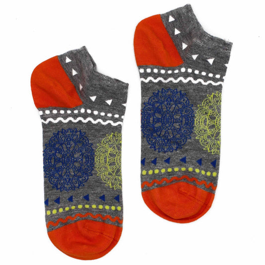 Polished M/L Hop Hare Bamboo Socks Low (7.5-11.5) - Flowers of Life featuring natural patterning and unique variations - Luna Panther