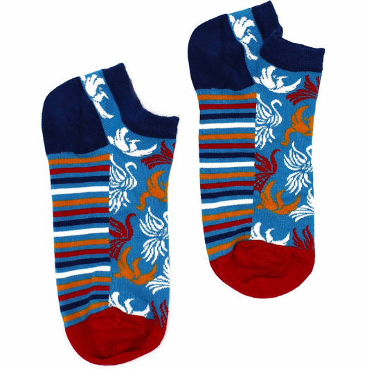 Polished M/L Hop Hare Bamboo Socks Low (7.5-11.5) - Phoenix featuring natural patterning and unique variations - Luna Panther