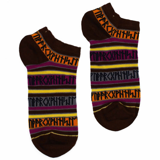 Polished M/L Hop Hare Bamboo Socks Low (7.5-11.5) - Rune Stones featuring natural patterning and unique variations - Luna Panther